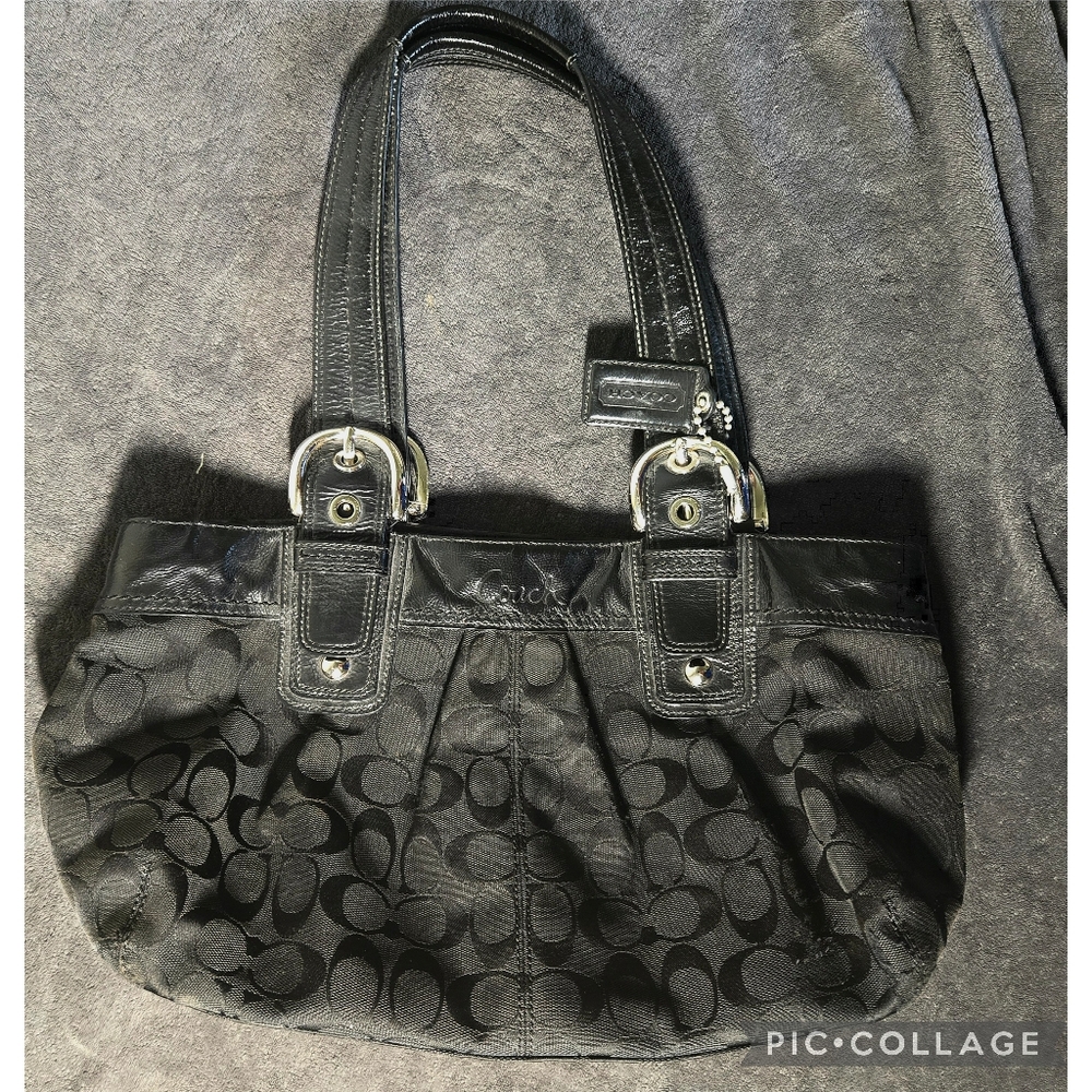 Coach Black Signature Tote Bag